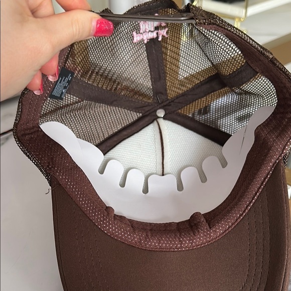 Pink Lily Bow Trucker Hat Brown with Pink Bow - Picture 5 of 8